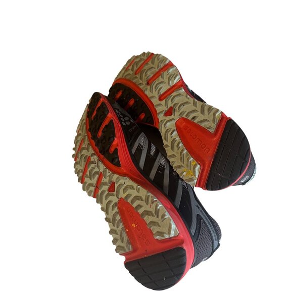 Salomon gray blue and red sneakers size 8 - Picture 8 of 9